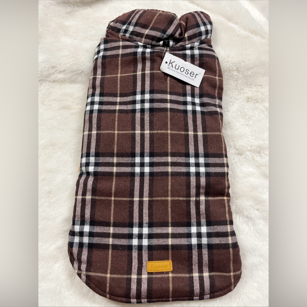 Kuoser Warm Dog Coat, Reversible Dog Jacket Waterproof Size L